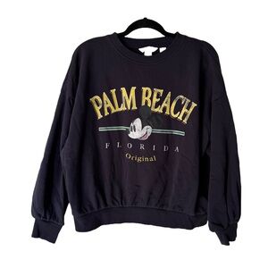 H&M Disney Collaboration Sweatshirt in Navy with Yellow Lettering EUC